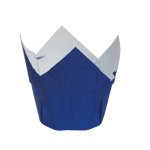 Dark Blue Lined Tulip Cupcake Casings