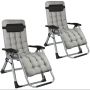 2 Piece Folding Recliner Lounger Chair With Detachable Cushion