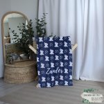 Fleece Blanket Navy Pennygum Ellie Elephant