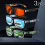 YI YAN Vintage-Style Polarized Glasses For Outdoor Activities Includes 3 Pairs Suitable For Cycling Running Fishing Driving And Hiking