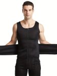 Men's Compression Sweat Sauna Vest New Slimming Suit For Students Waist Belts Body Shaper Back Support Tank Top For Workout Fitn