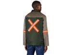 Site Premium Two-tone Polycotton Jacket - Reflective Arms & Back - Orange Tape - 5XL Khaki
