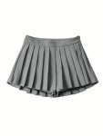 Solid Pleated MINI Skirt Y2K Cute Skirt For Spring & Summer Women's Clothing