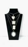 Sublimation Blanks : Silver Glass Stone Necklaces Oval Heart Square & Rectangle