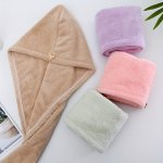 Soft Hair Drying Cap Cute Solid Color Thickened Hair Towel For Bathroom Water Absorbent Quick-drying Shower Cap Bathroom Supplie