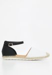 Madison Jade Ankle Strap Espadrille - White & Black
