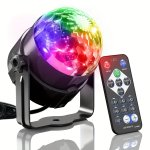 1PC Voice Controlled Rgb Disco Ball Light Bringing Parties Into Life - A Remote Control With 7 Modes Perfect For Home Rooms Danc