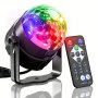 1PC Voice Controlled Rgb Disco Ball Light Bringing Parties Into Life - A Remote Control With 7 Modes Perfect For Home Rooms Dances Bars