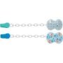 Chicco Pacifier Clip With Chain Blue Single Unit Supplied Design May Vary