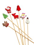50 Piece Christmas Wooden Party Picks - None Assorted