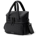 Lekespring Double Deck Lunch Bag Insulated Lunch Box Women Quilted Puffer Lunch Bag With Large Capcity Leakproof Durable & Reusa