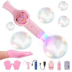 Smoke Bubble Machine Elastic Bubble Fog Wand Rechargeable Fog Bubble Machine With Lights & Sound For Parties Outdoor Interactive