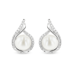 Sterling Silver & Freshwater Pearl Droplet Stud Earrings