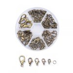 Alloy Lobster Claw Clasps And Jump Rings Set Antique Bronze