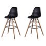 Modern Style Eiffel Chair Counter Bar Stools Set - 2 Pieces - 25.5-INCH - Black