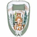 Woodlands Watercolor Dark Sage Green Baby Nest Pod Newborn Lounger