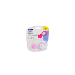 Chicco Soother Physio Micro Girl Silicone: 0-2 Months 2PC Pink Purple & Yellow