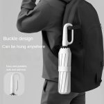 D Shaped Buckle Easy Hanging Handle Uv Protective Folding Umbrella Casual Waterproof Durable Compact 10 Ribs Umbrella For Men &