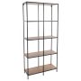 H&s - Wall Rack With Wooden Top And 5 Shelves - Natural