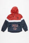 Polo Boys Clyde Hooded Quarter Zip Active Pullover - Red & Navy