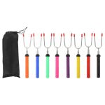 Marshmallow Roasting Sticks Telescoping Fork Set With Handle 8 Pack
