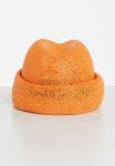 Straw Military Fez - Orange