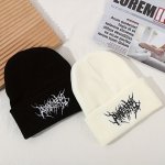 Men's Casual Gothic Scar Embroidery Knitted Beanie Fashion Street Ski Cap For Women Men