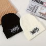 Men's Casual Gothic Scar Embroidery Knitted Beanie Fashion Street Ski Cap For Women Men