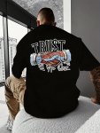 Trust No One "creative Print Summer Casual T-Shirt Short Sleeve For Men Sporty Leisure Style Fashion Crew Neck Top For Daily Wea