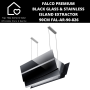 Falco Premium Black Glass & Stainless Island Extractor - 90CM FAL-AR-90-826