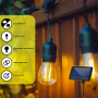 Solar LED Festoon Traditional Bulb String Lights - 15 Meters