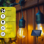 15M Solar LED Festoon Traditional Bulb String Lights - 15 Bulbs