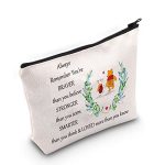 Levlo Friendship Cosmetic Make Up Bag Friend Gift Friendship You Are Braver Stronger Smarter Than You Think Makeup Zipper Pouch