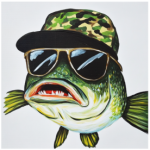 Fabric Paint Cushion Cover Cool Fish