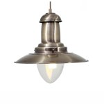 Fishermans Hat Metal Pendant Light Brass