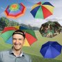 1PC Multicolor Umbrella Hat Ideal For Sun & Rain Protection Free Your Hands Suitable For Hiking Camping Picnic Beach Traveling