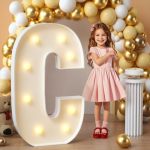 Imprsv Marquee Light Up Letters 3FT Mosaic Letters With Light For Baby Shower Graduation Party Decor Large C For Engagement Wedd