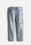Slim Straight High Ankle Jeans - Pale Denim Blue