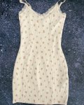 H&m White Ribbed Floral Dress 10 12Y