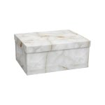 Gift Box White Marble Abstract Size 7 30X22X13CM