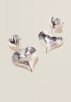 Mid Charm Earring-silver Plated Double Hearts