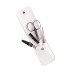 3 Swords Manicure Set Faux Leather White - 4 Piece