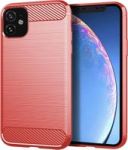 Iphone 11 Shockproof Carbon Fiber Design Cover - Red