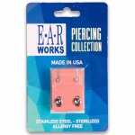 Stainless Steel Earrings - MINI April Crystal Bezel