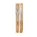 Andr Verdier Laguiole Olive Wood Carving Set In Wooden Box