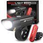 Gearlight Rechargeable Bike Light Set S400 - Reflectors Powerful Front And Back Lights Bicycle Accessories For Night Riding Cycling - Headlight Tail Rear For