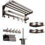 Premium 6-PIECE Gunmetal Bathroom Accessory Set Luxury Organization Kit