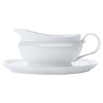 Basics White Gravy Boat And Saucer 550ML