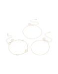 Silver Diamante Circle & Chain Bracelets 3-PACK
