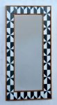 Black & White Geometric Wooden Frame Mirror 153X77CM